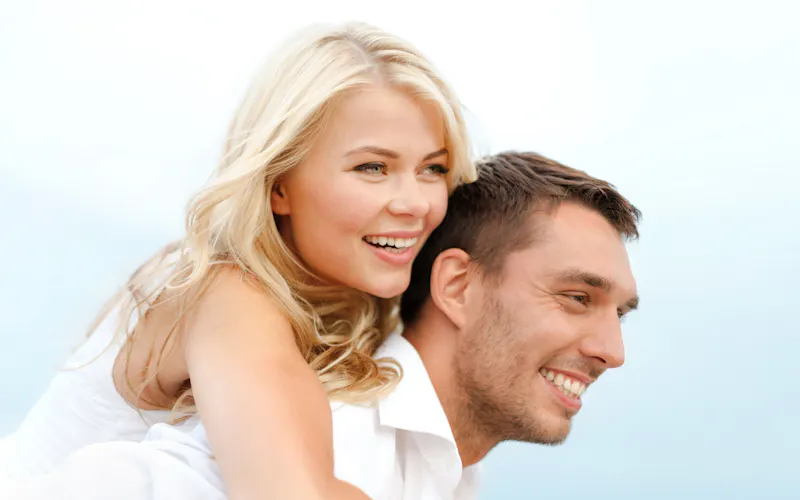 couple smiles