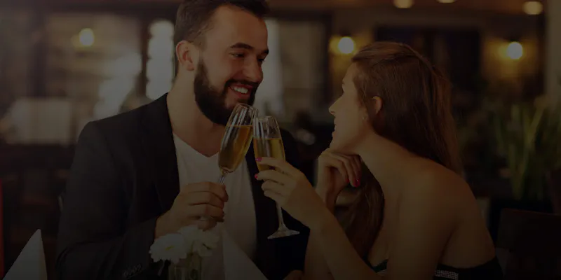 couple smiling in NYC date spot