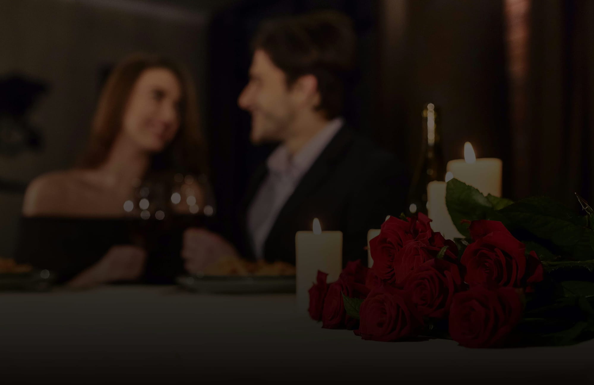 Couple eating romantic dinner
