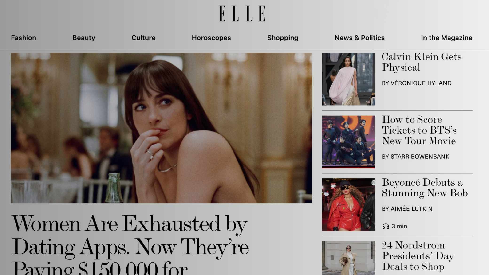 Cinqe matchmaking Elle magazine feature 