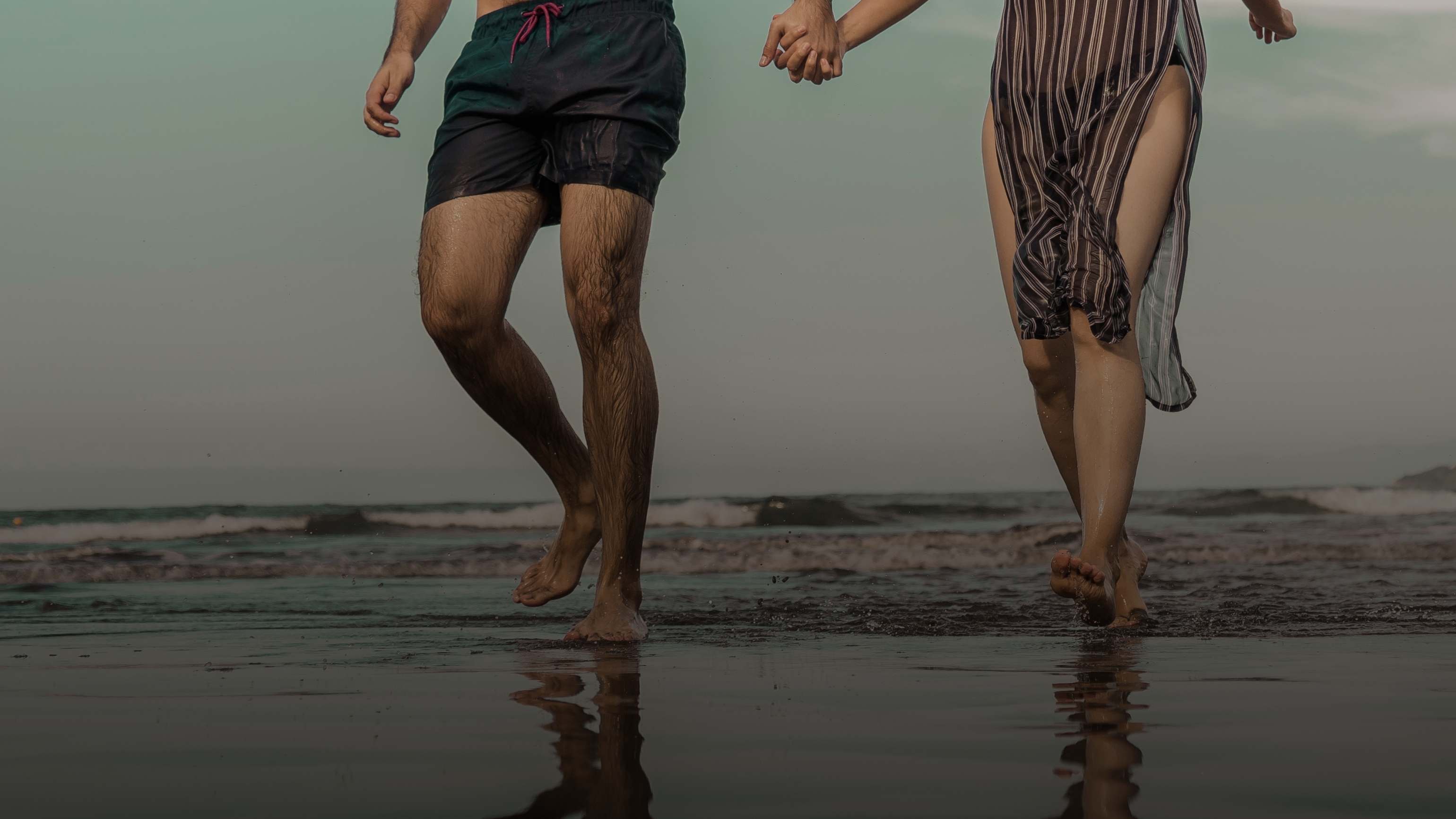 couple walking on the beach