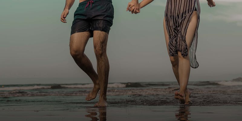 couple walking on the beach