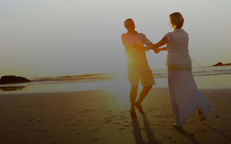 couple walking on the beach