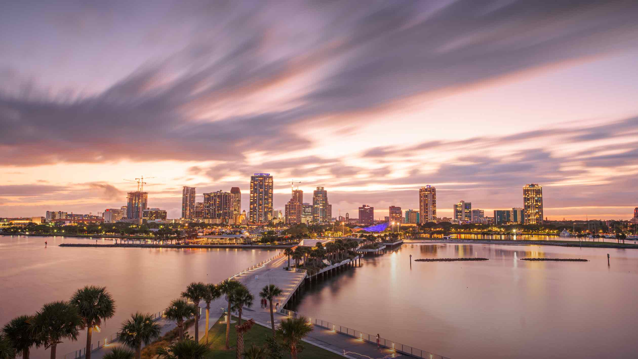 tampa bay views with sunset