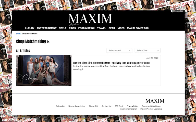 Maxim Magazine Matchmaking Feature Best in Matchmaking Cover