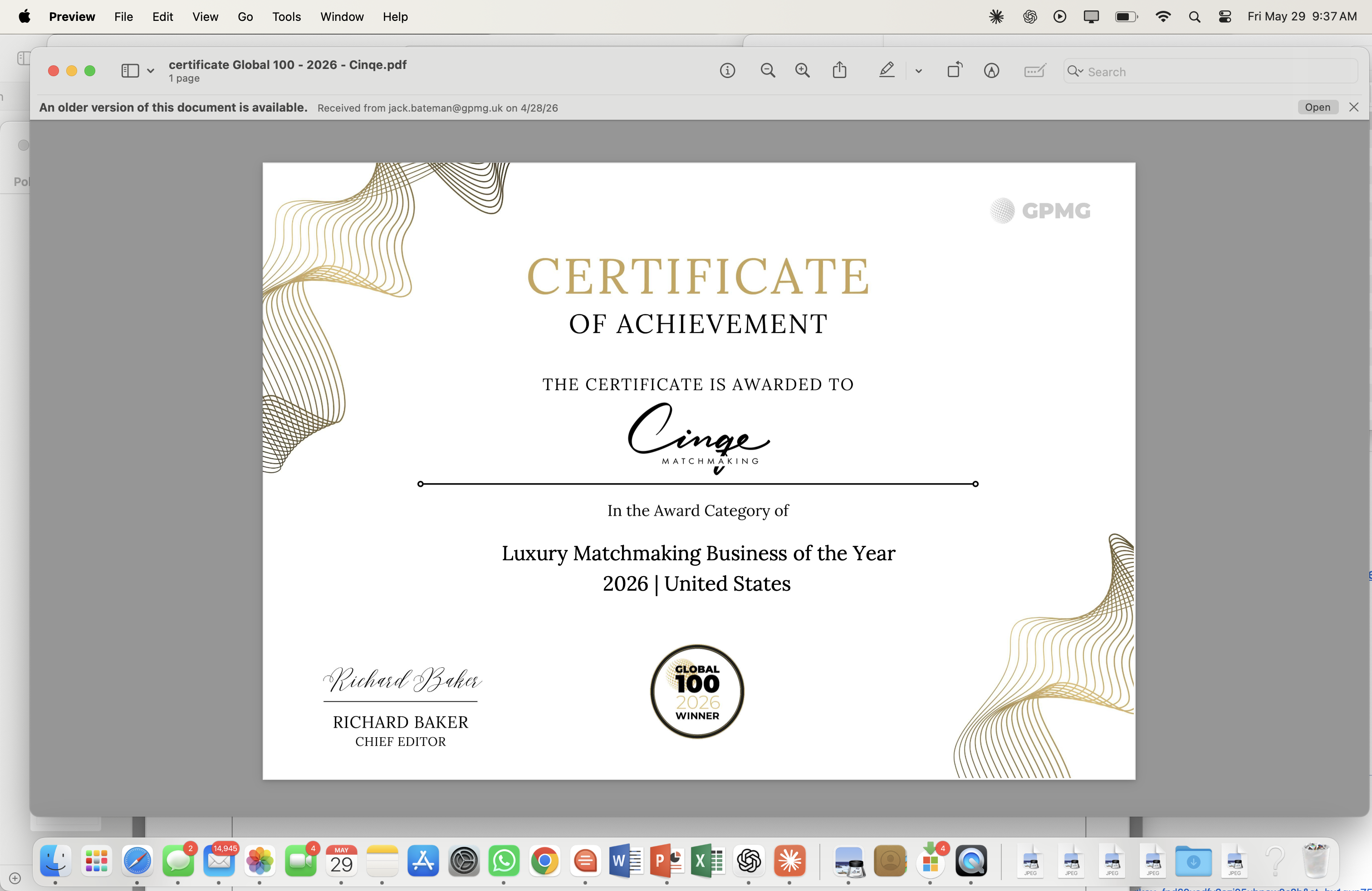 cinqe award winning 