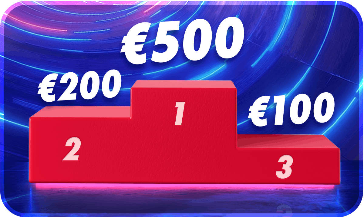 Podium for our online casino tournament
