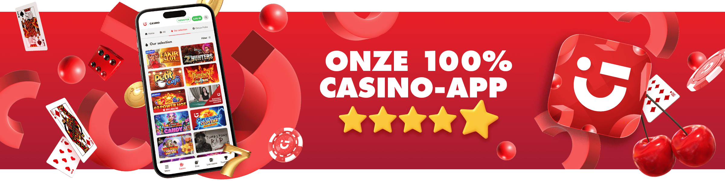 Download onze online casino-app Circus Casino