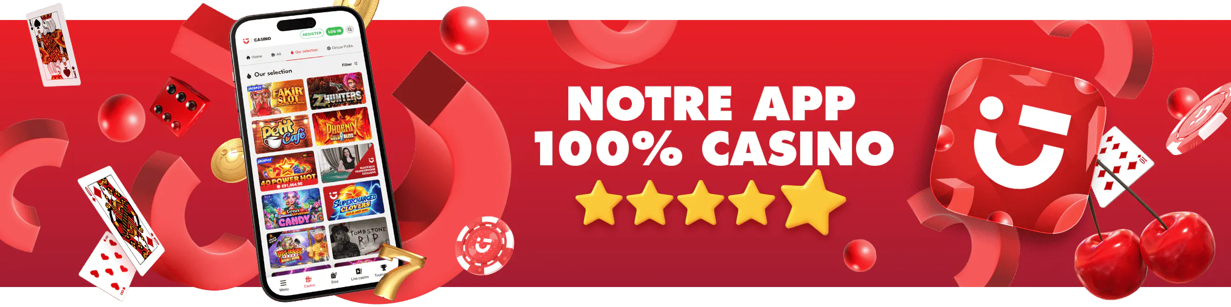 Téléchargez notre app de casino en ligne Circus Casino