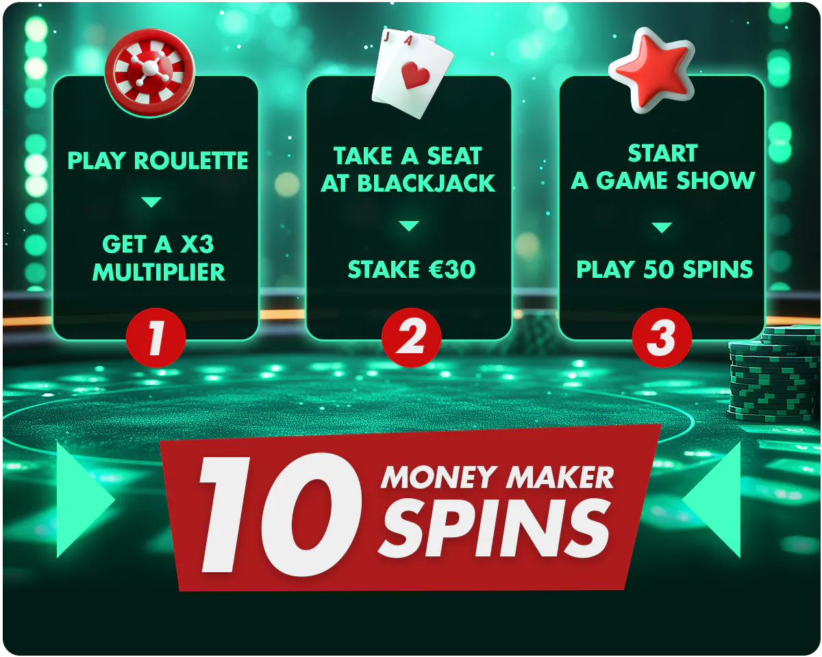 Win Money Maker spins thanks to our live casino games