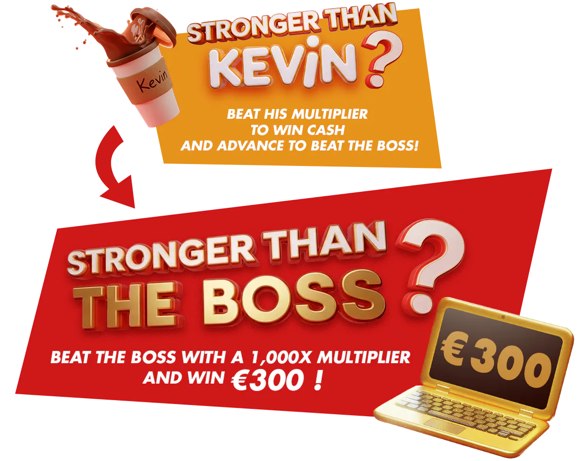 Beat the boss and win €300 CASH on our online casino website