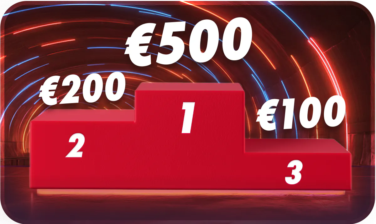 Podium for our online casino tournament