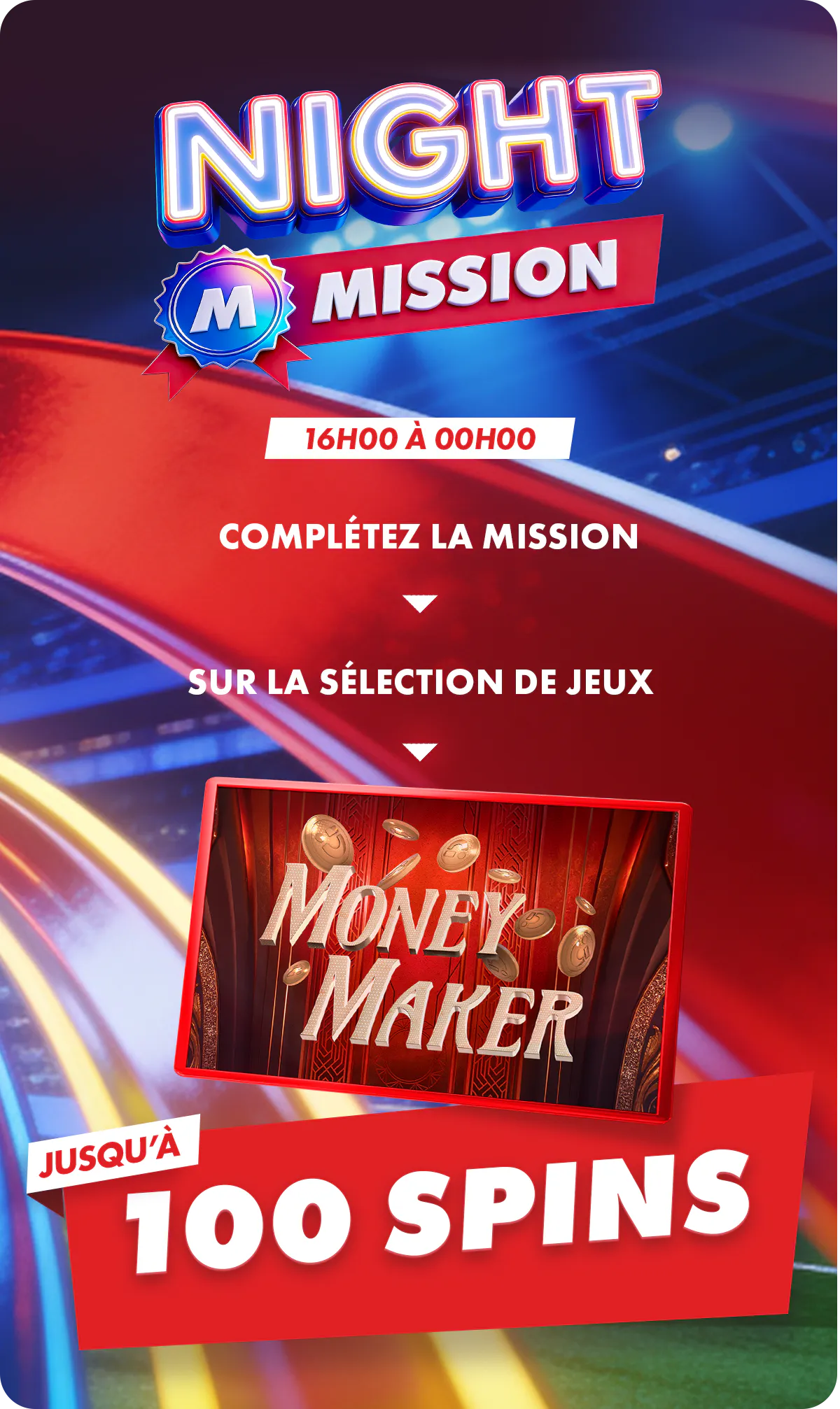 Jouez la mise requise sur une sélection de jeux de casino et gagnez plus de 130 spins Money Maker