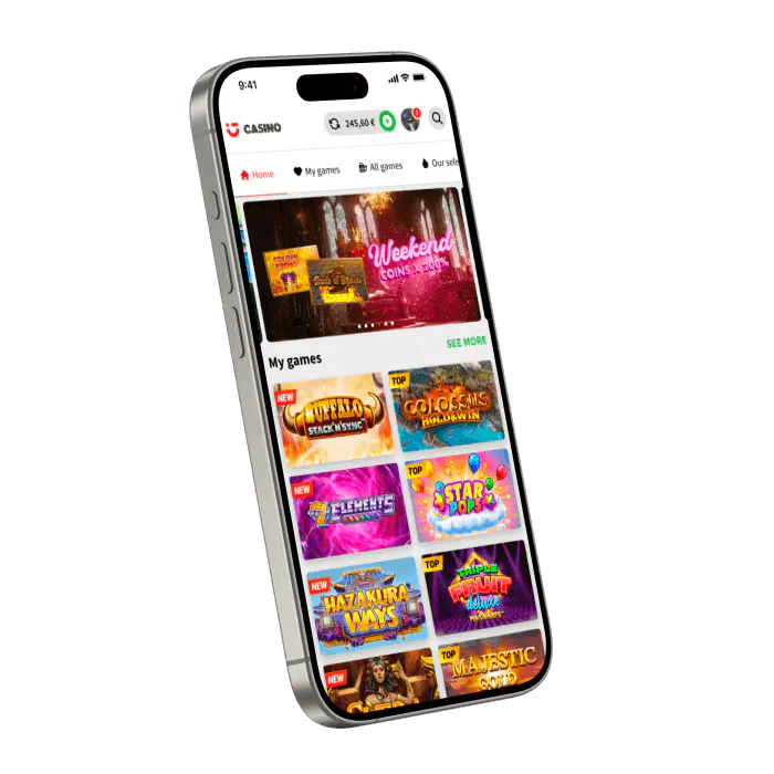 Preview of the Circus Casino app, play your favorite casino games anytime and anywhere from your smartphone