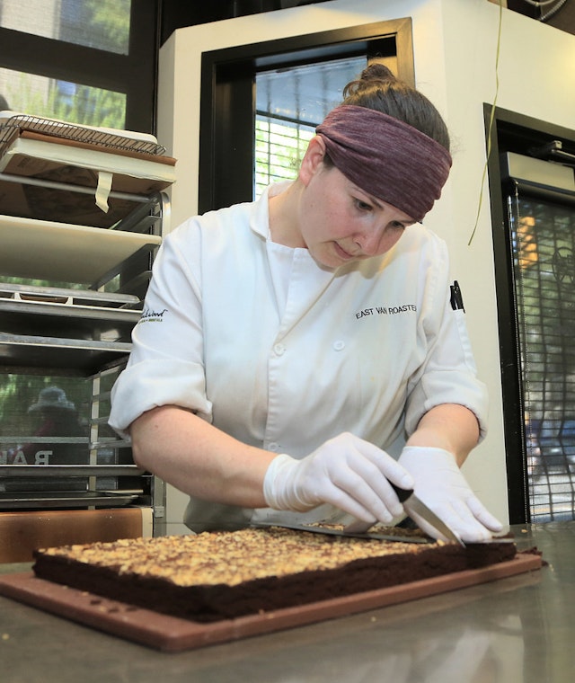 Woman working at East Van Roasters