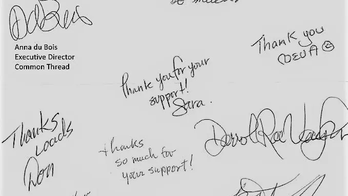 Thank You Note from Common Thread