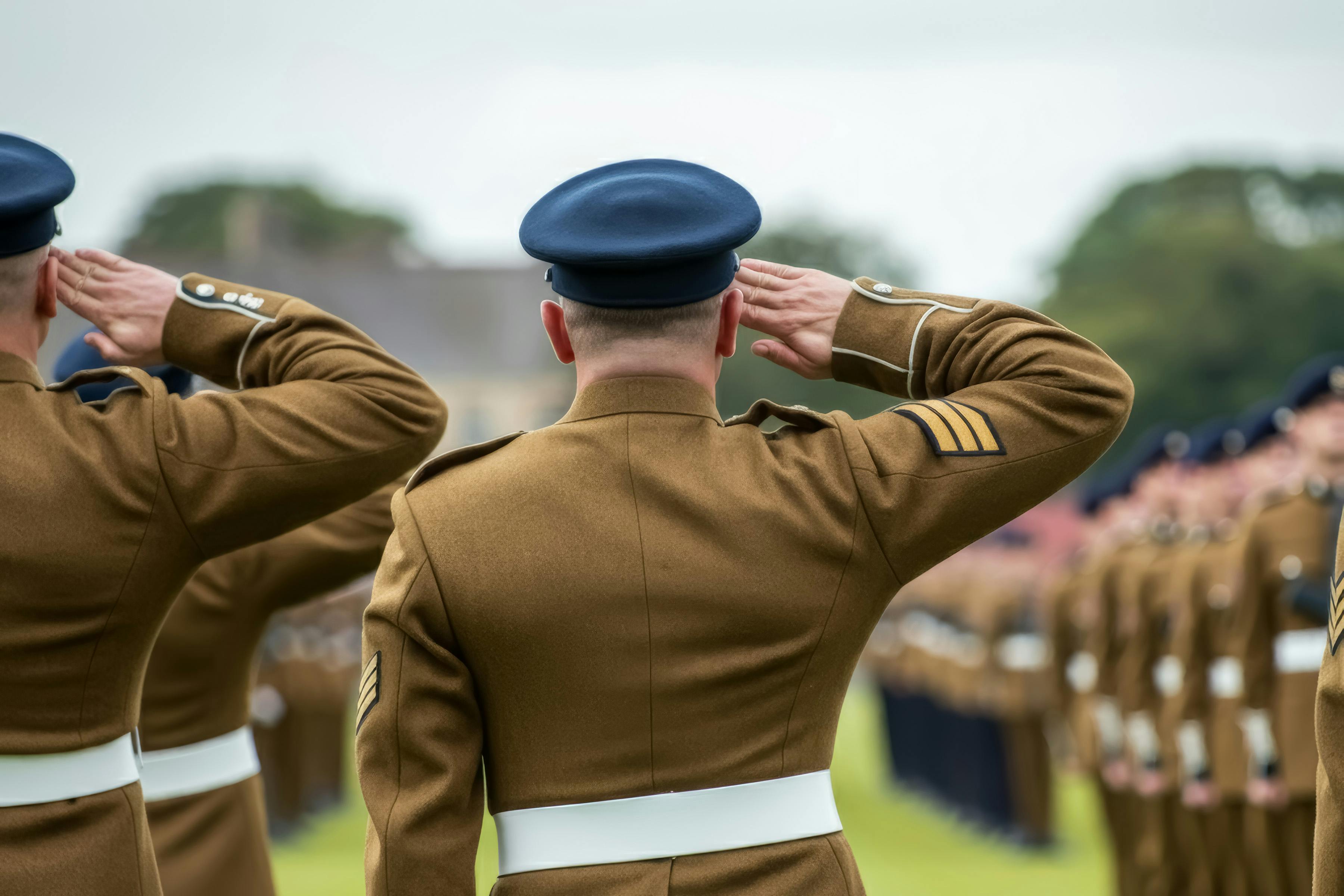 A British soldier saluting