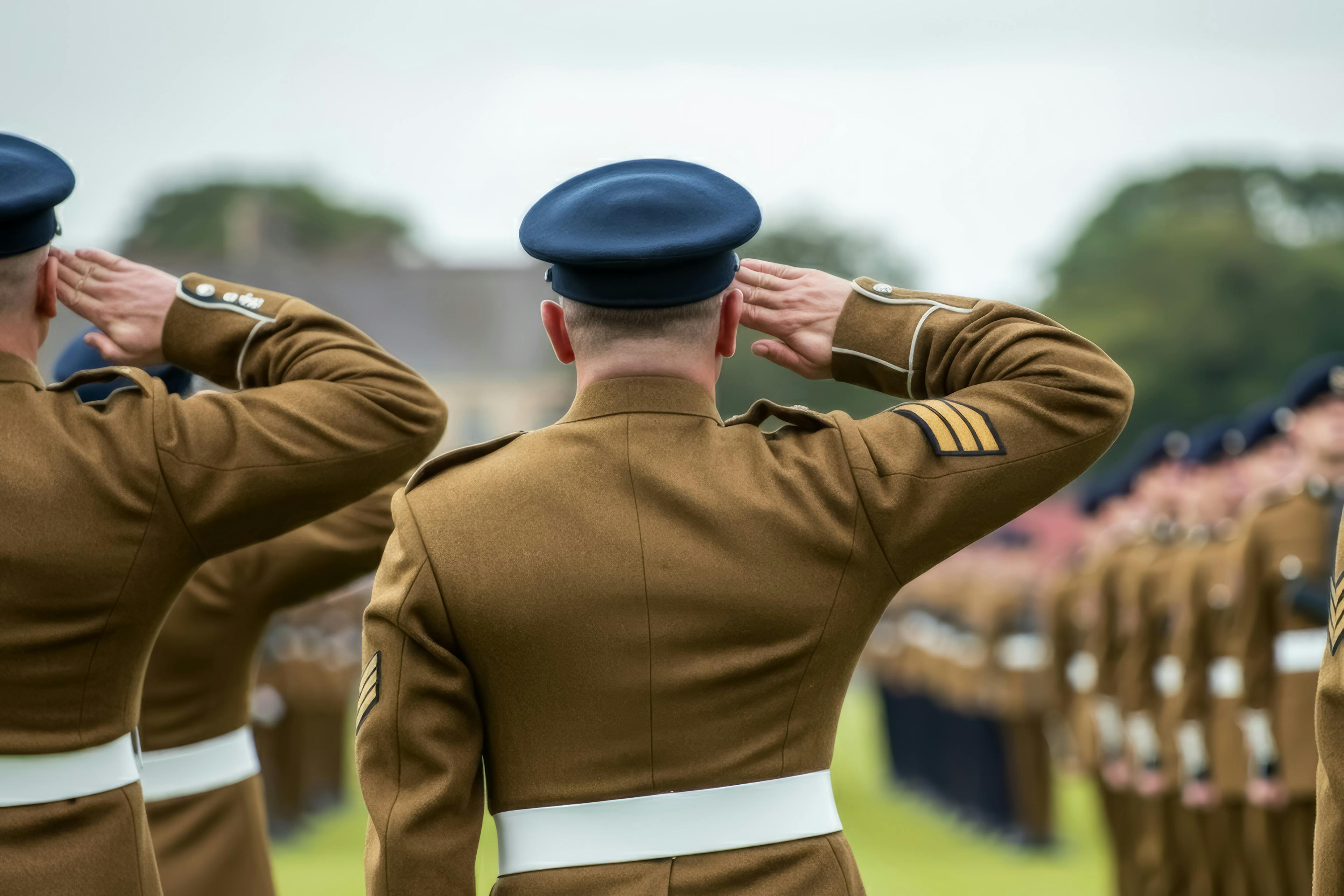 A British soldier saluting