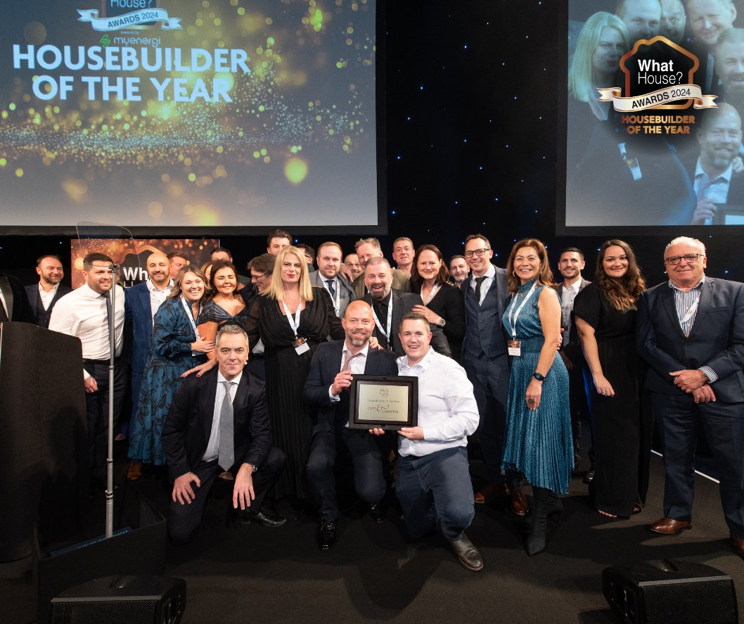 The City & Country team on stage collecting the House Builder of the Year award.
