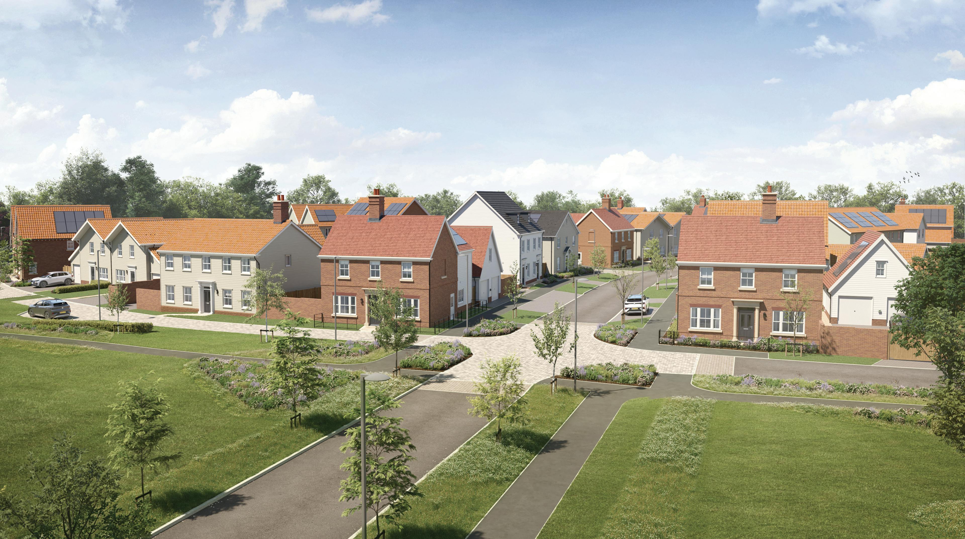 Caption: an aerial view of a housing estate