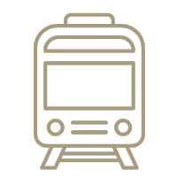 Caption: a line drawing of a train on a green background