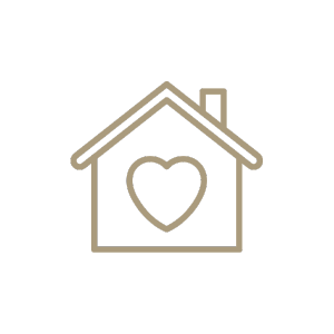 Caption: a house with a heart on the roof