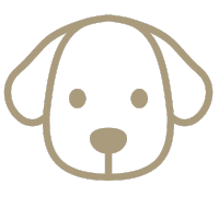 Caption: a line drawing of a dog's head