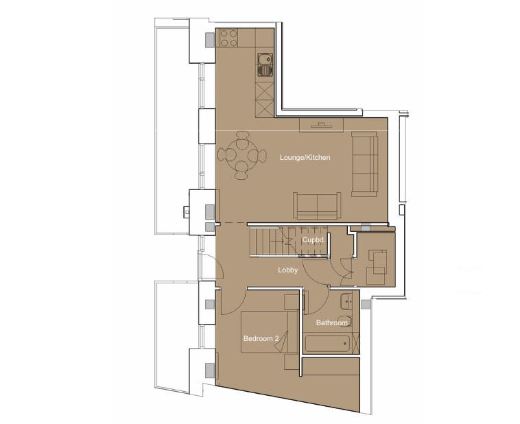 Caption: a drawing of a floor plan of a house