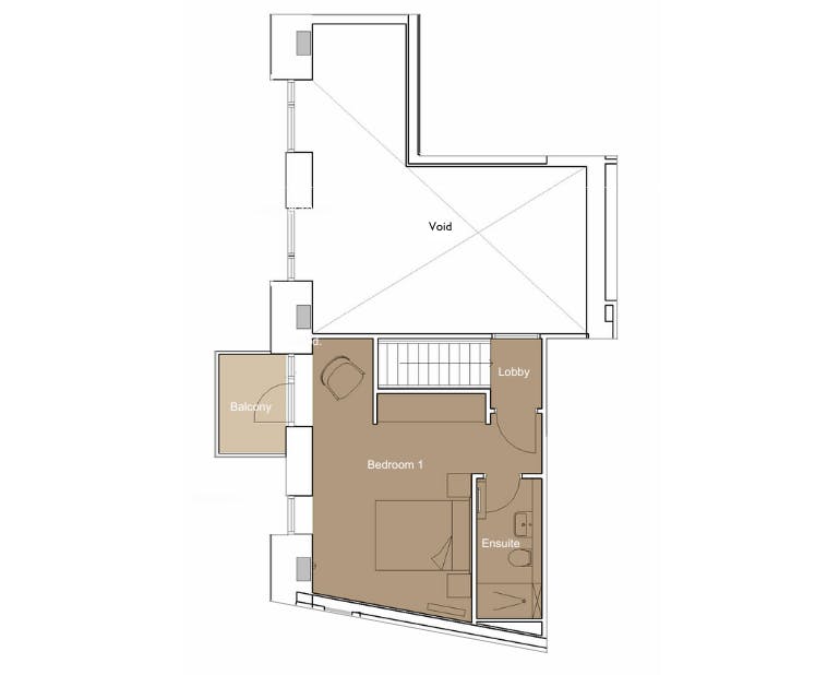 Caption: a drawing of a floor plan of a house