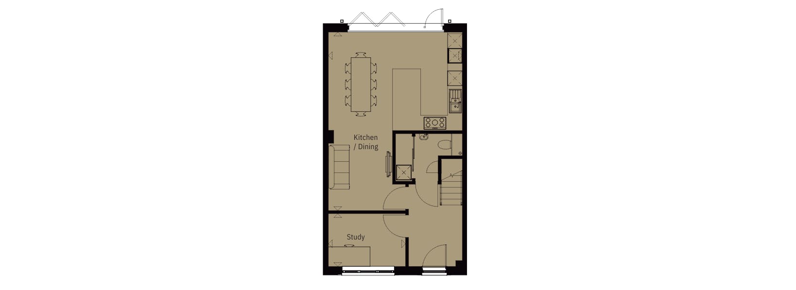 Caption: the floor plan of a small apartment