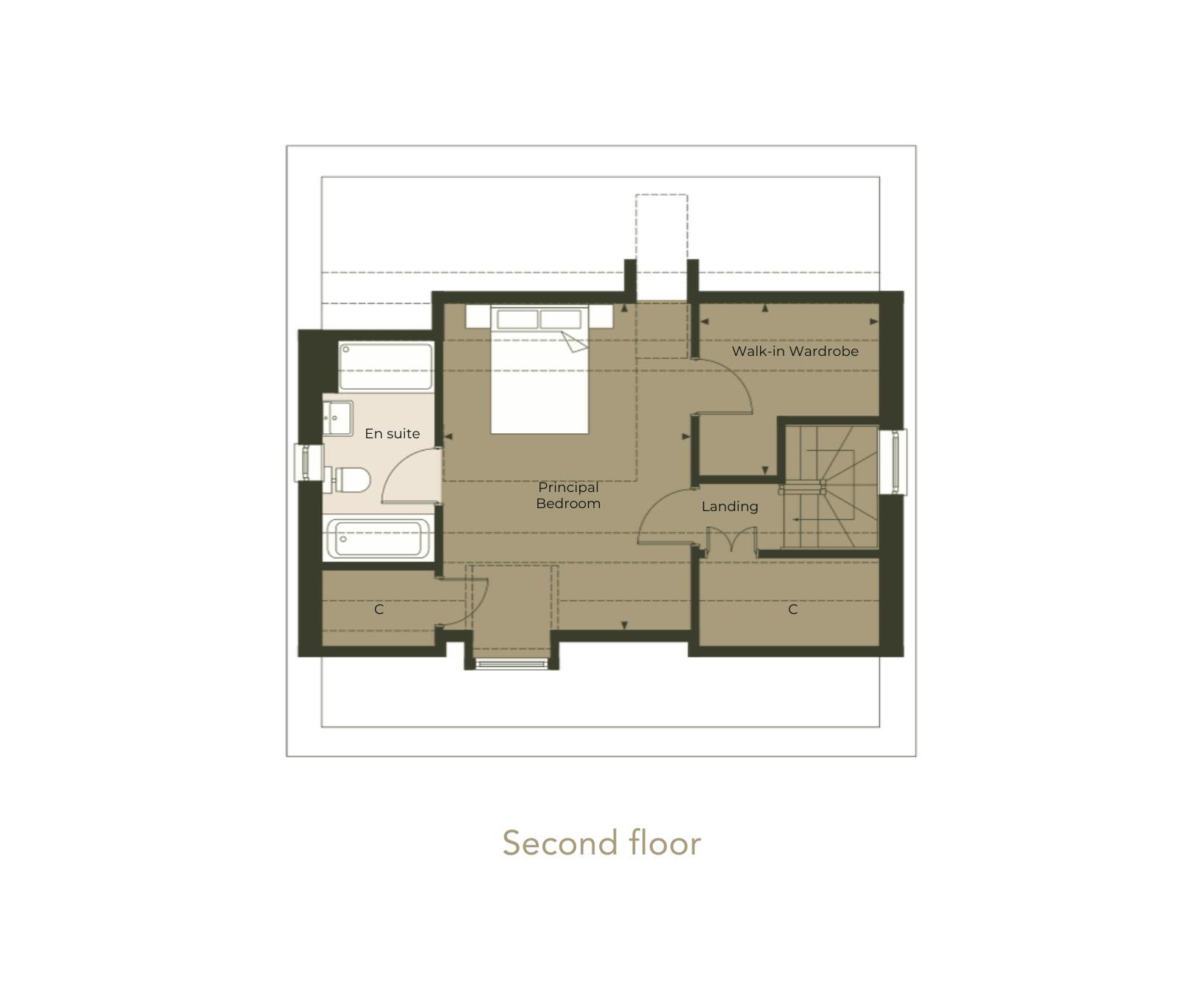 Caption: a floor plan of a house with a second floor
