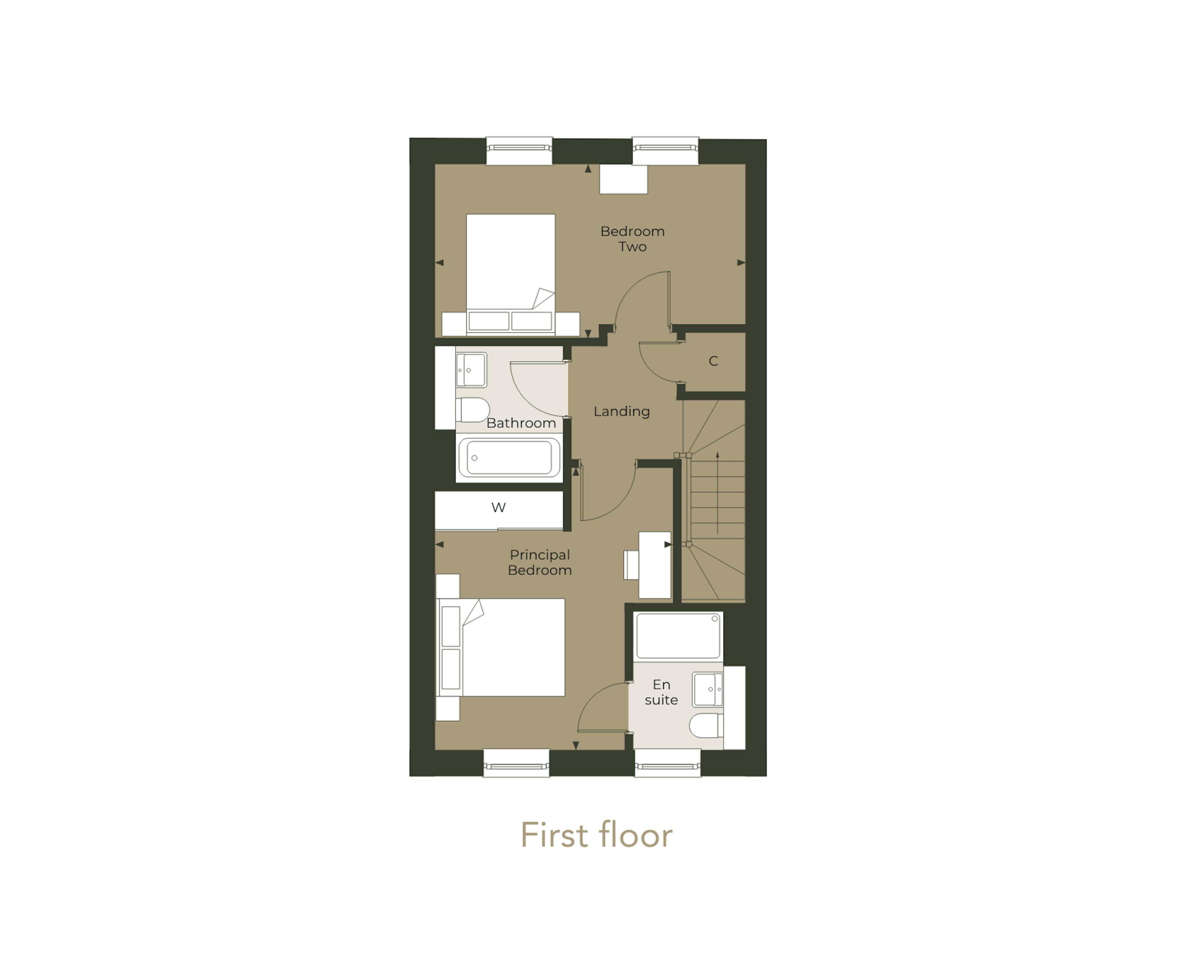 Caption: a floor plan of a two bedroom apartment