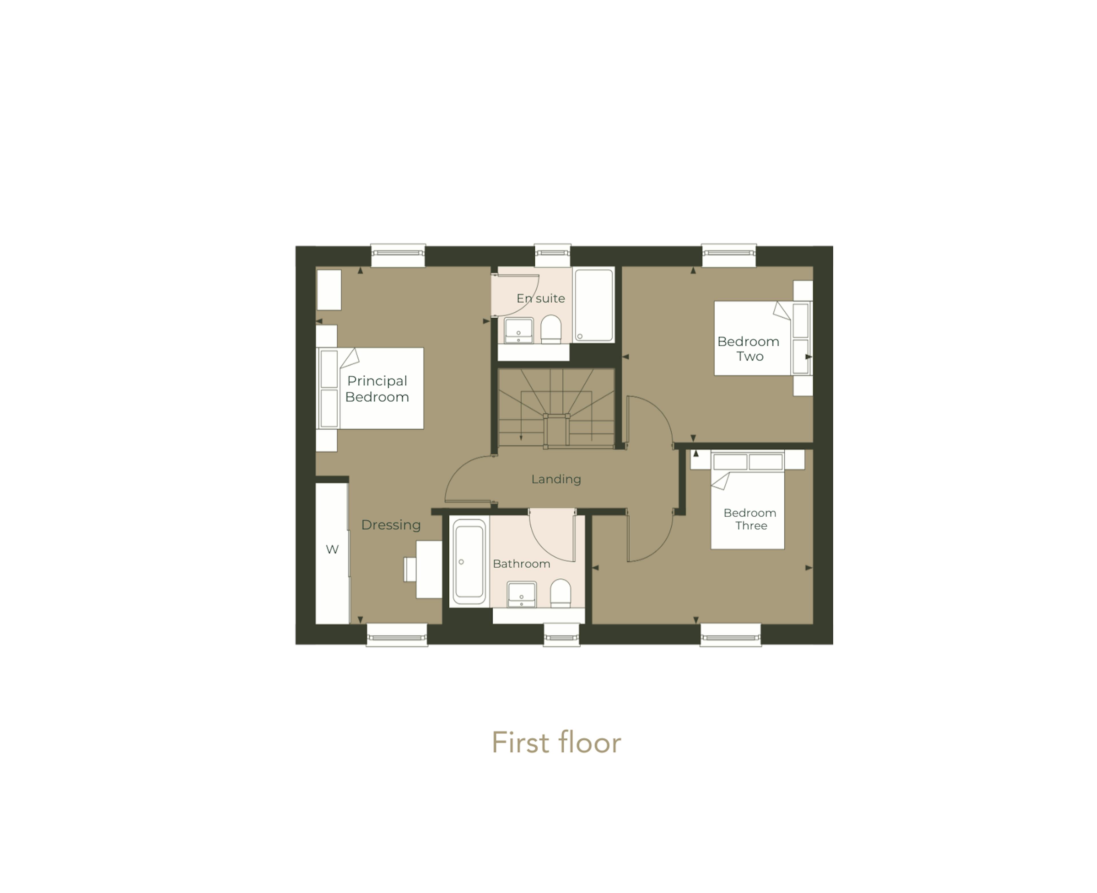 Caption: the first floor plan of a house