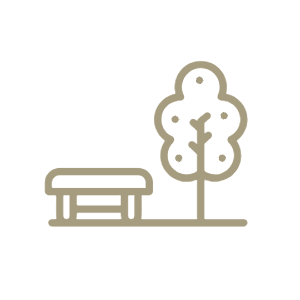 An icon of a bent and a tree depicting parkland