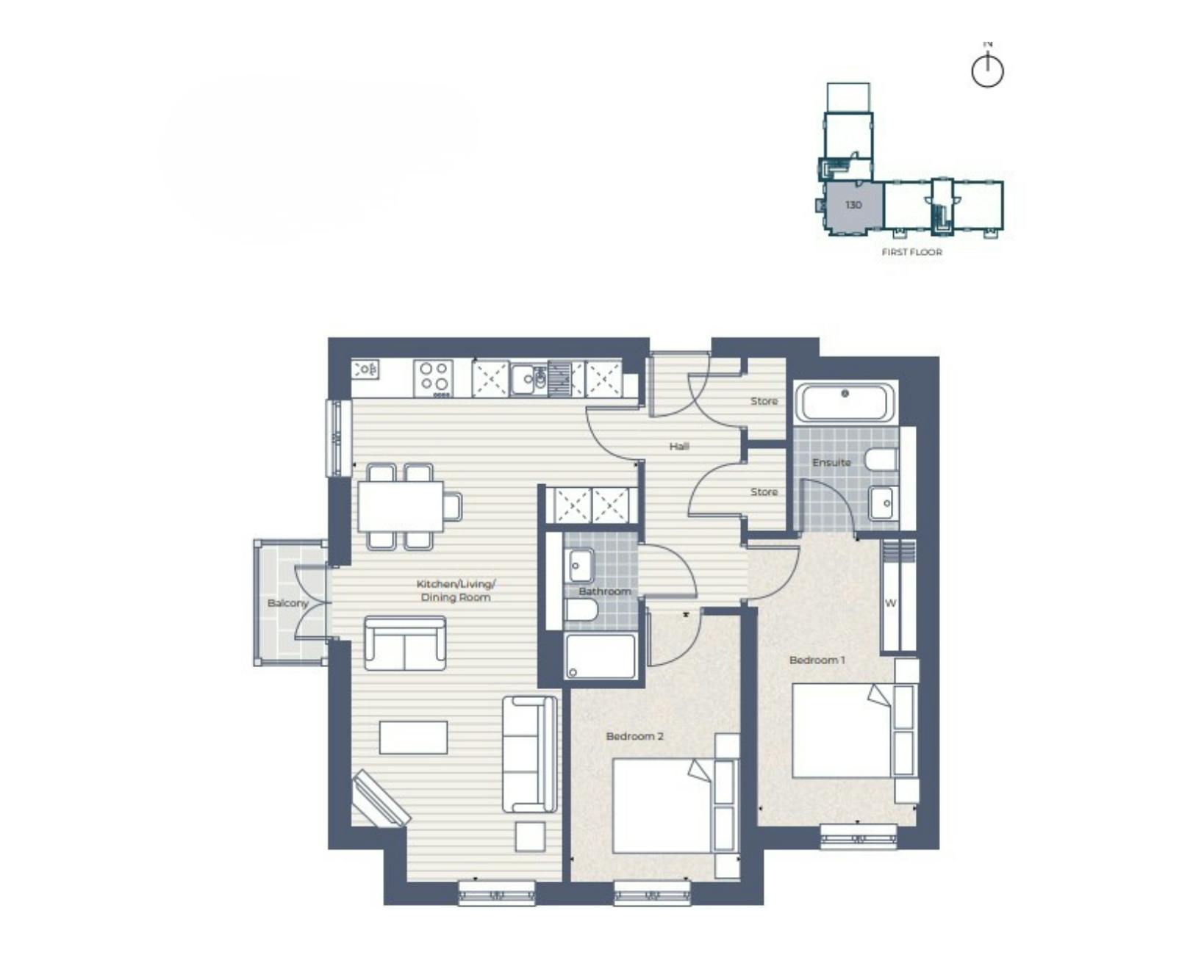 Caption: a floor plan of a two bedroom apartment