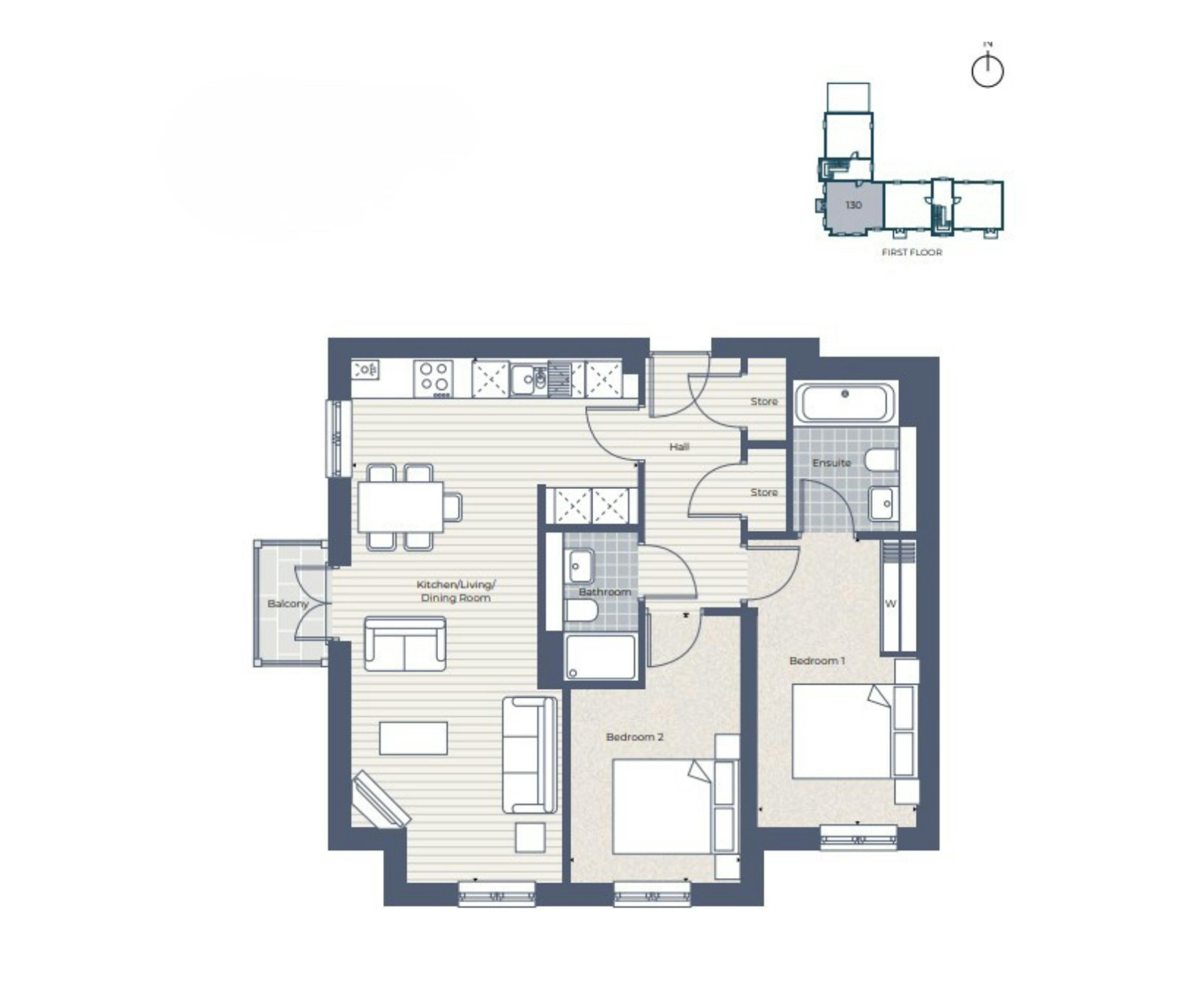 Caption: a floor plan of a two bedroom apartment