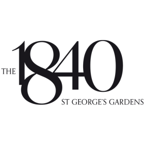 Caption: the logo for the 34th st george gardens