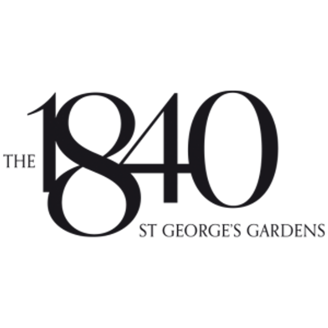 Caption: the logo for the 34th st george gardens