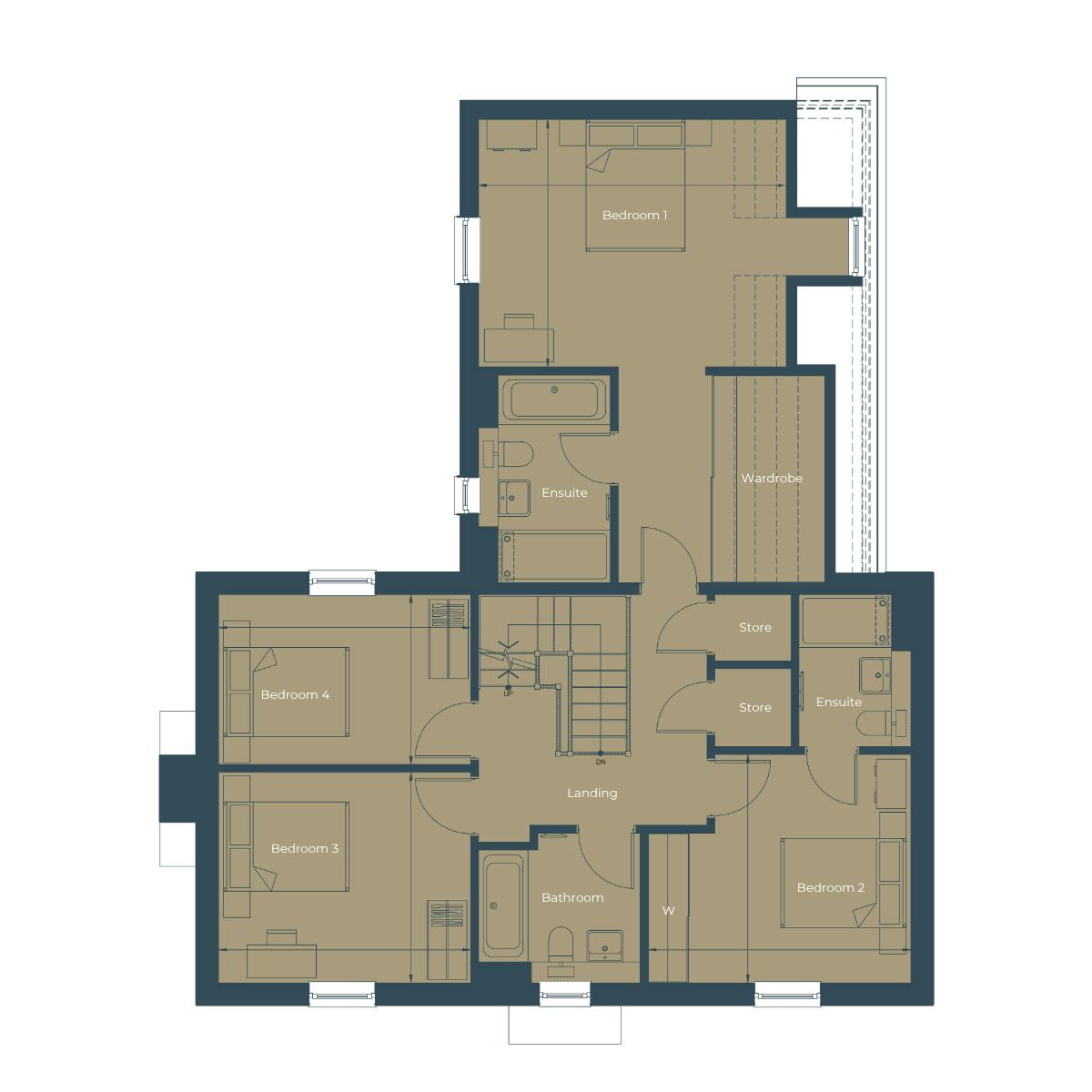 Caption: a floor plan of a two bedroom apartment