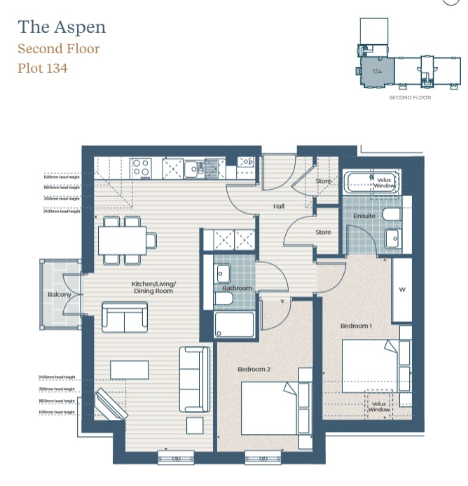 Caption: a floor plan of a two bedroom apartment