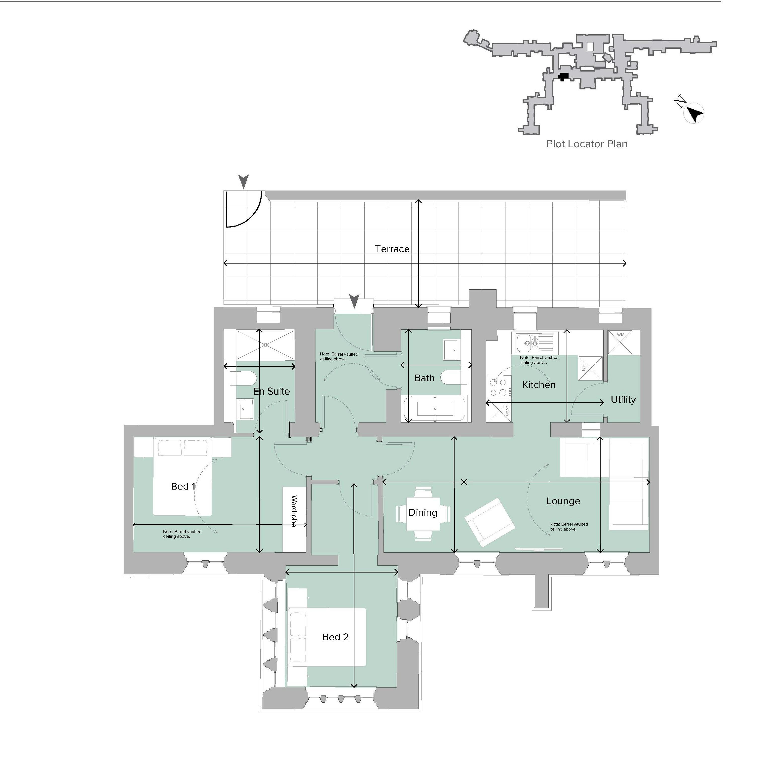 Caption: a floor plan of a two bedroom apartment