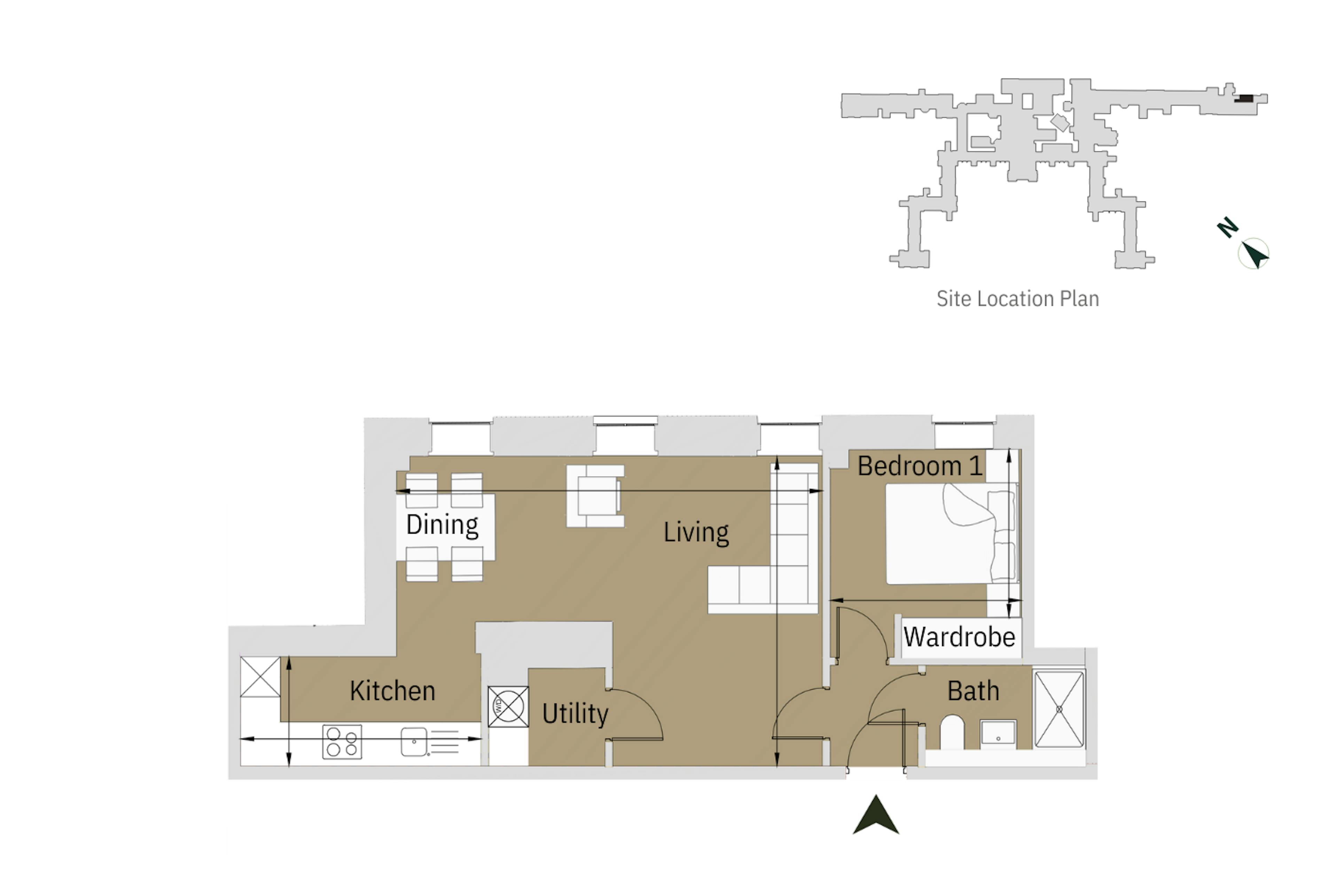 Caption: a floor plan of a two bedroom apartment