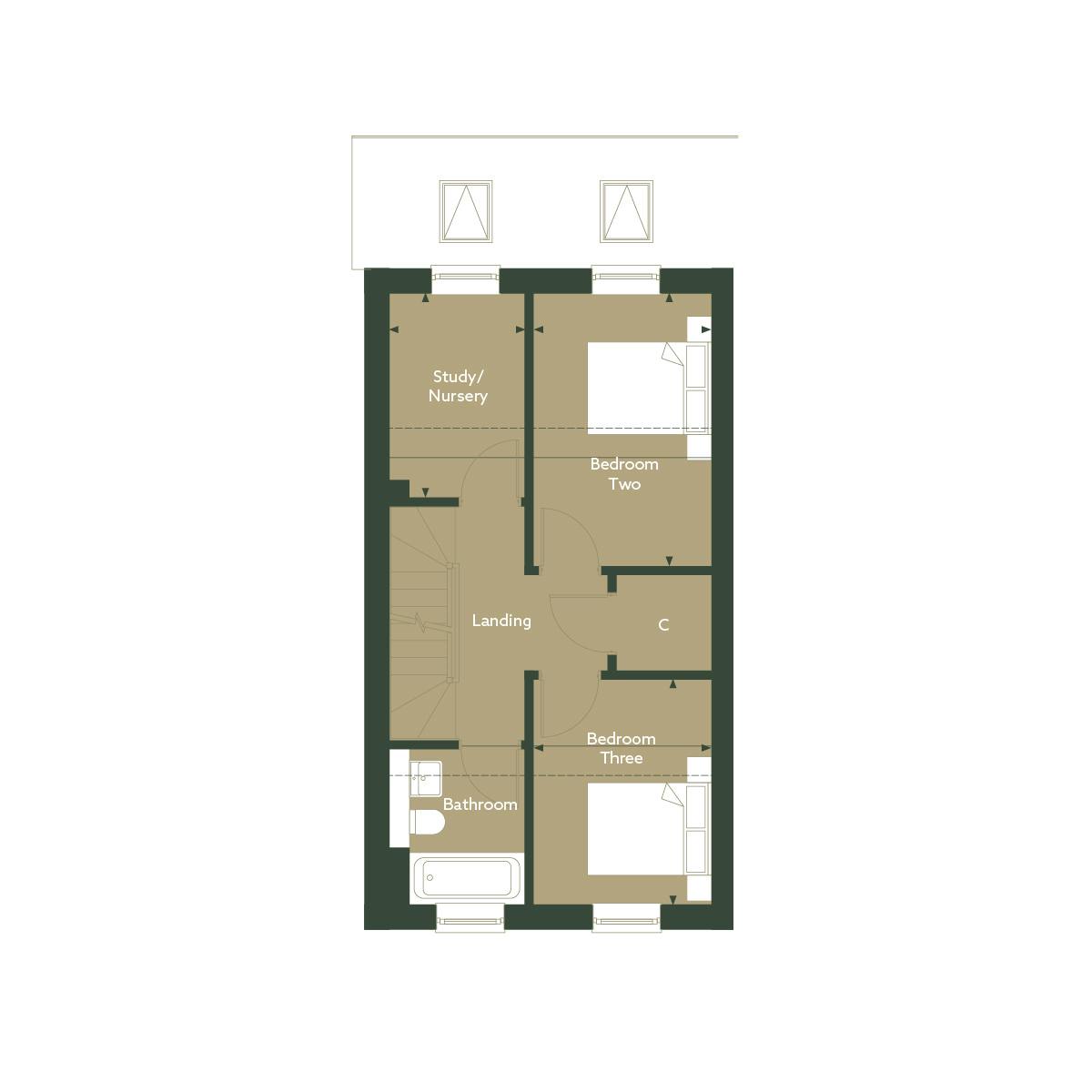 Caption: a floor plan of a two bedroom apartment