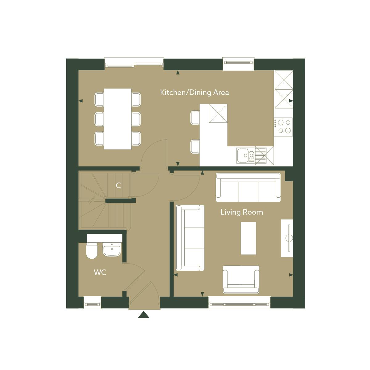 Caption: a floor plan of a two bedroom apartment
