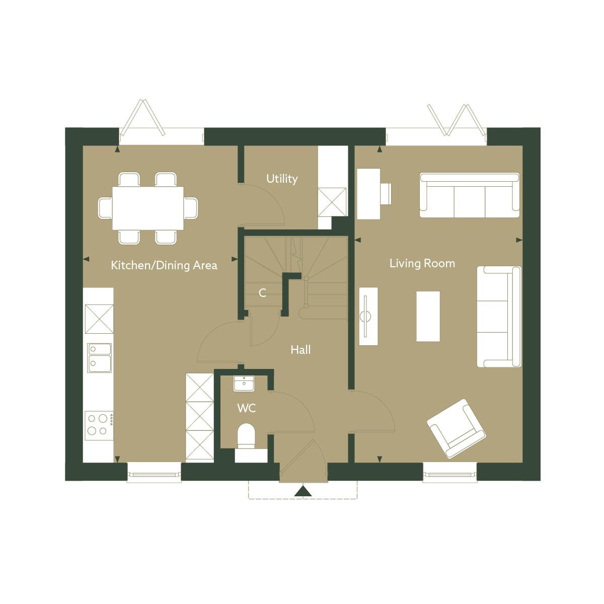 Caption: a floor plan of a two bedroom apartment