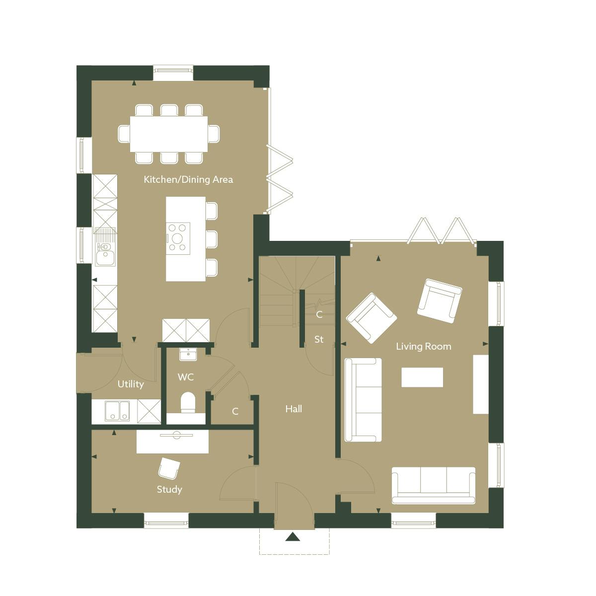 Caption: a floor plan of a two bedroom apartment