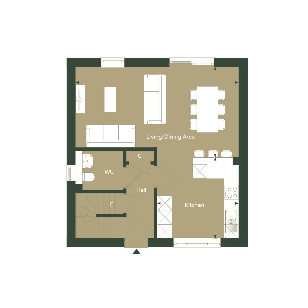 Caption: a floor plan of a two bedroom apartment