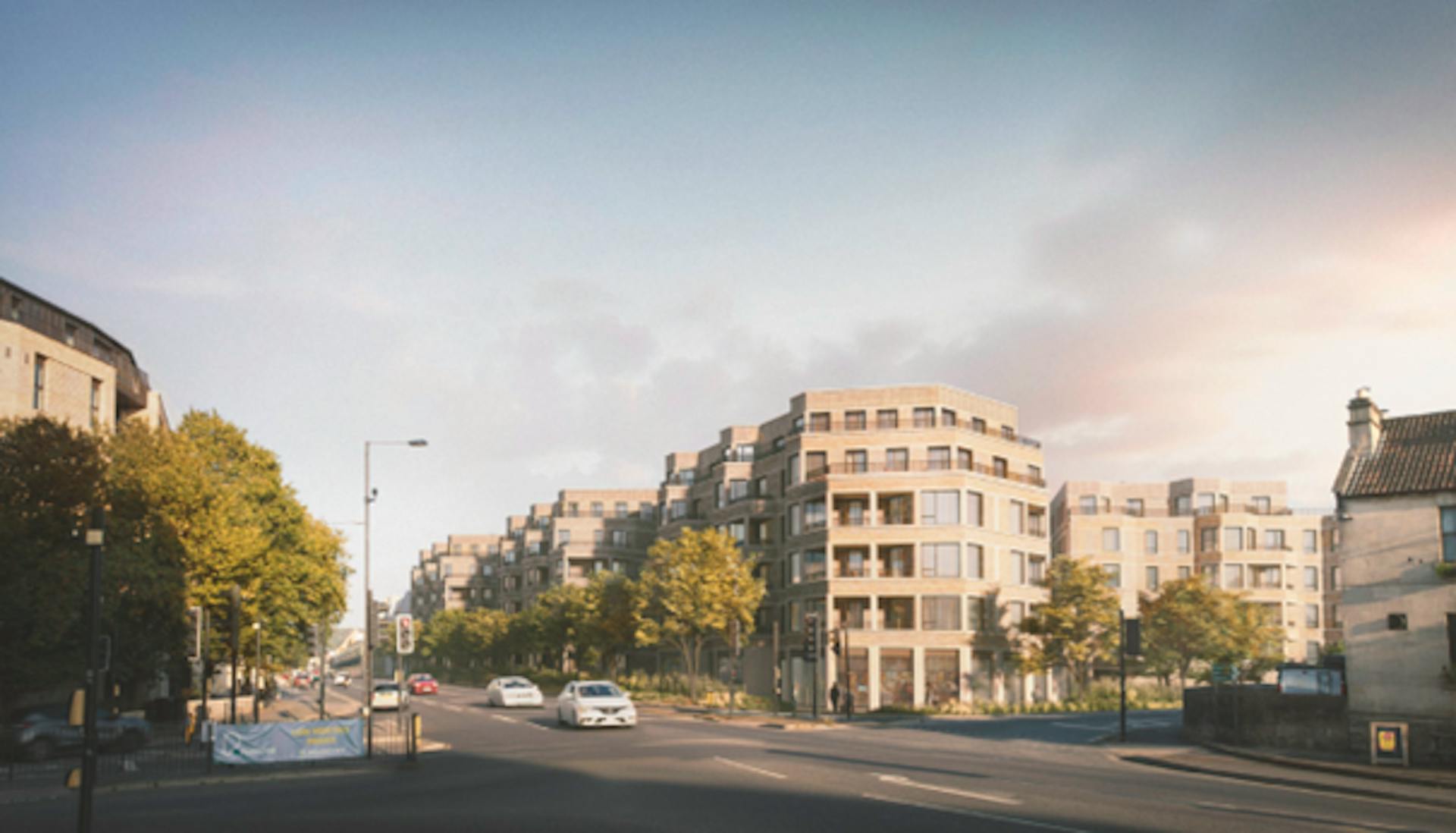 Computer-generated image showing how the western end scheme could look along the Lower Bristol Road