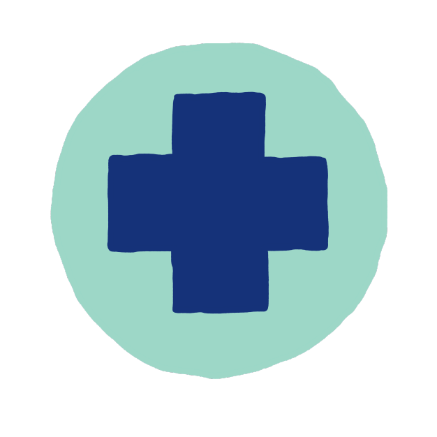 Illustration of a blue medical cross