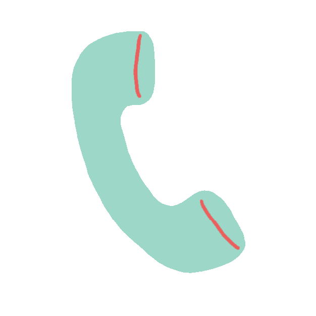 Teal illustration of a phone
